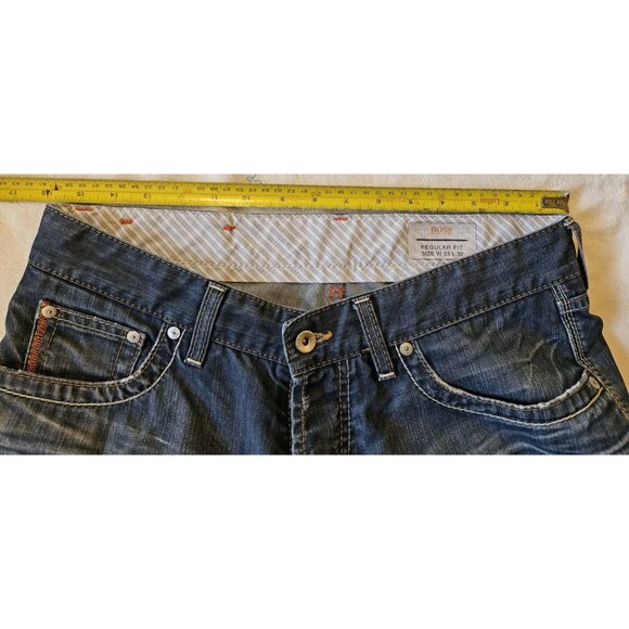 Hugo Boss Regular Fit Jeans Mens Sz 33 X 32 Distressed Wash 100% Cotton - Picture 12 of 15